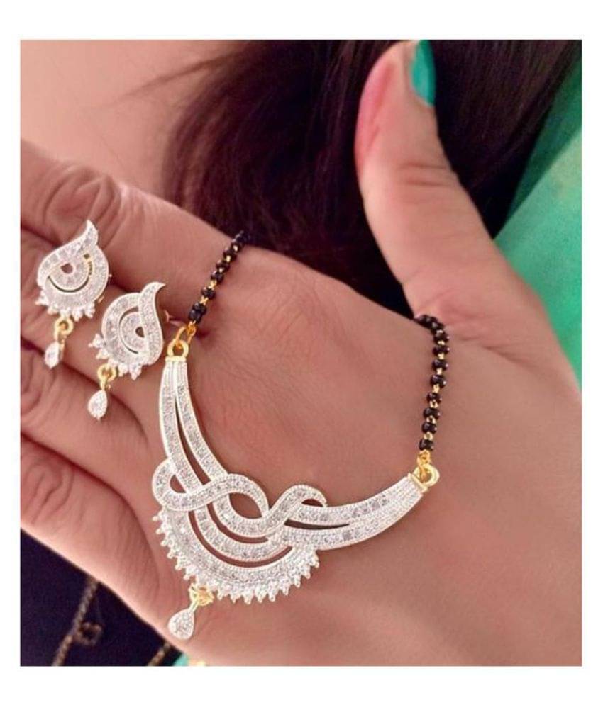     			Bhagya Lakshmi Women's Pride Traditional AD Stone Mangalsutra With Earrings For Women