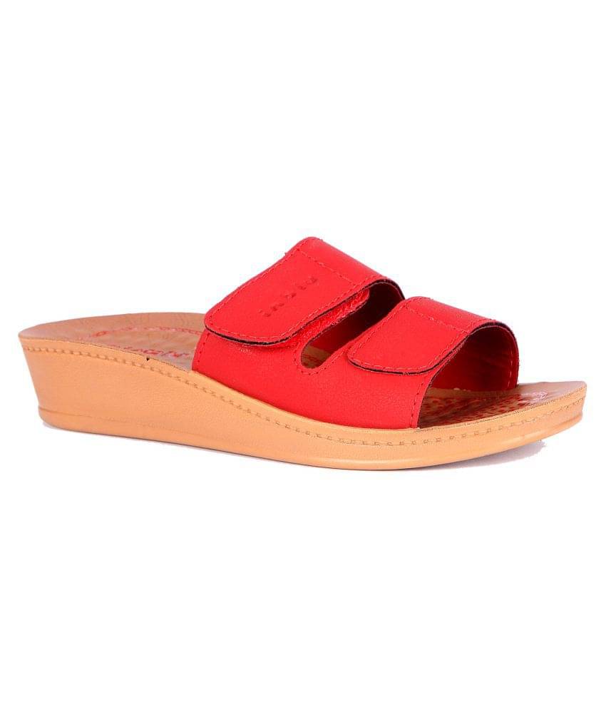     			Inblu - Red Women's Slip On Heels
