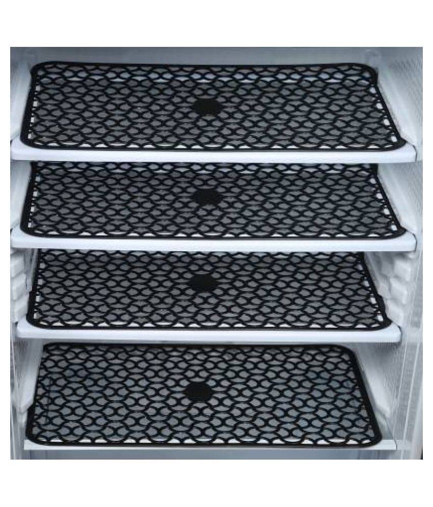 Revexo Set of 4 PVC Black Fridge Mats Revexo Set of 4 PVC Black Fridge Mats