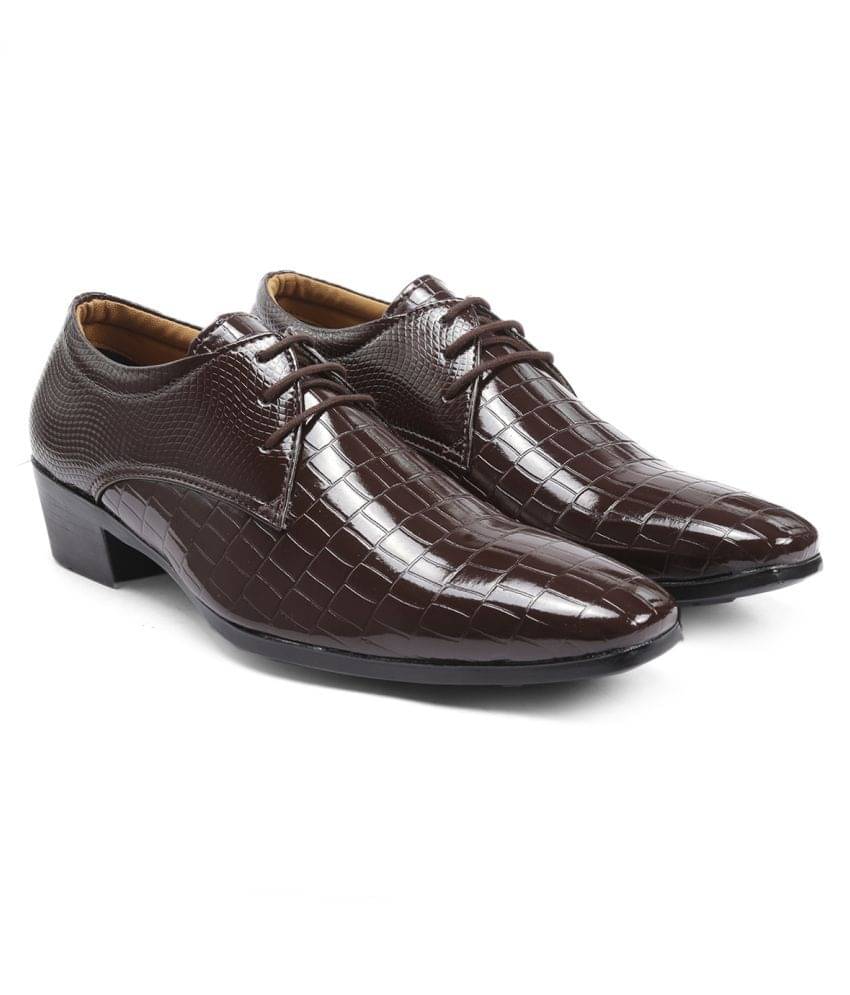     			YUVRATO BAXI Party Artificial Leather Brown Formal Shoes