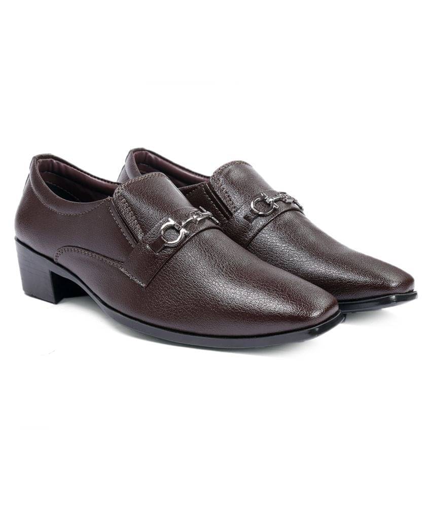     			YUVRATO BAXI Party Artificial Leather Brown Formal Shoes