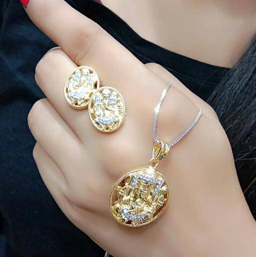 Navya Collections Gold Platted Shri Ganesh Pendant Set Navya Collections Gold Platted Shri Ganesh Pendant Set