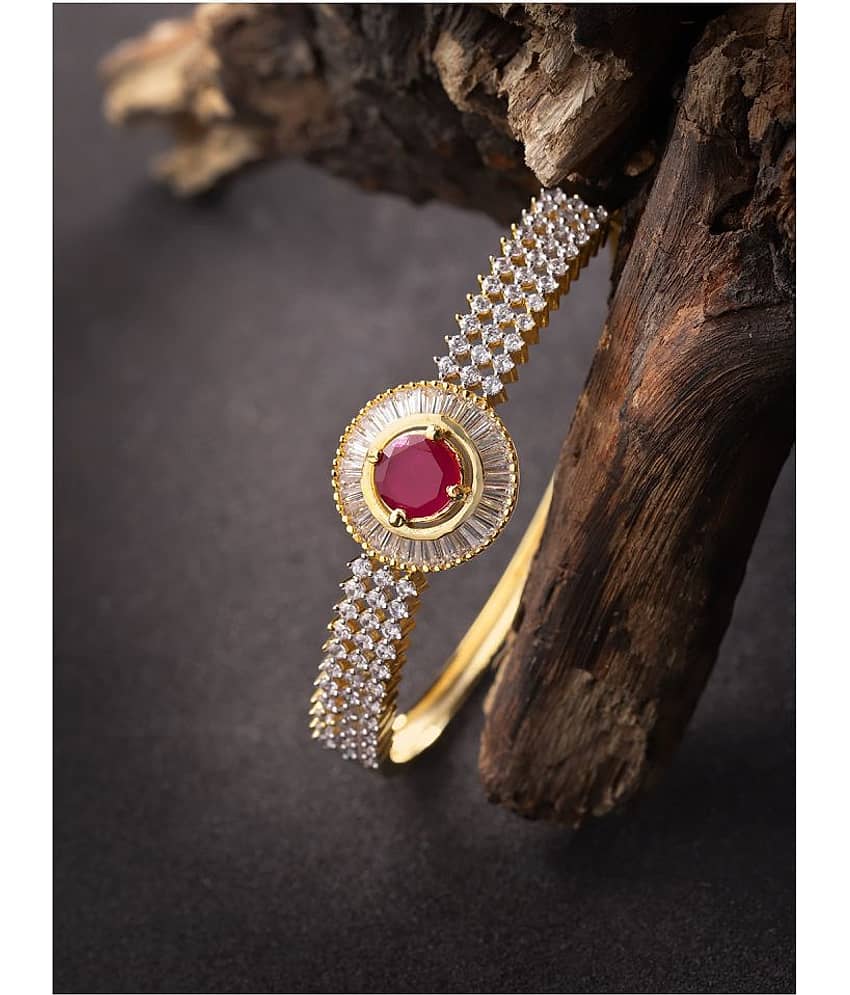Priyaasi Stylish Gold Plated Round American Diamond Bracelet For Women And Girls - Bangles & Bracelets | Buy online on ZillyBuy