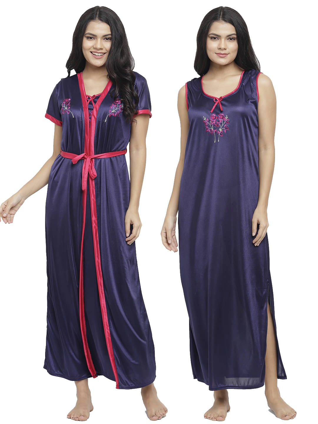     			N-Gal Satin Nighty & Night Gowns - Navy