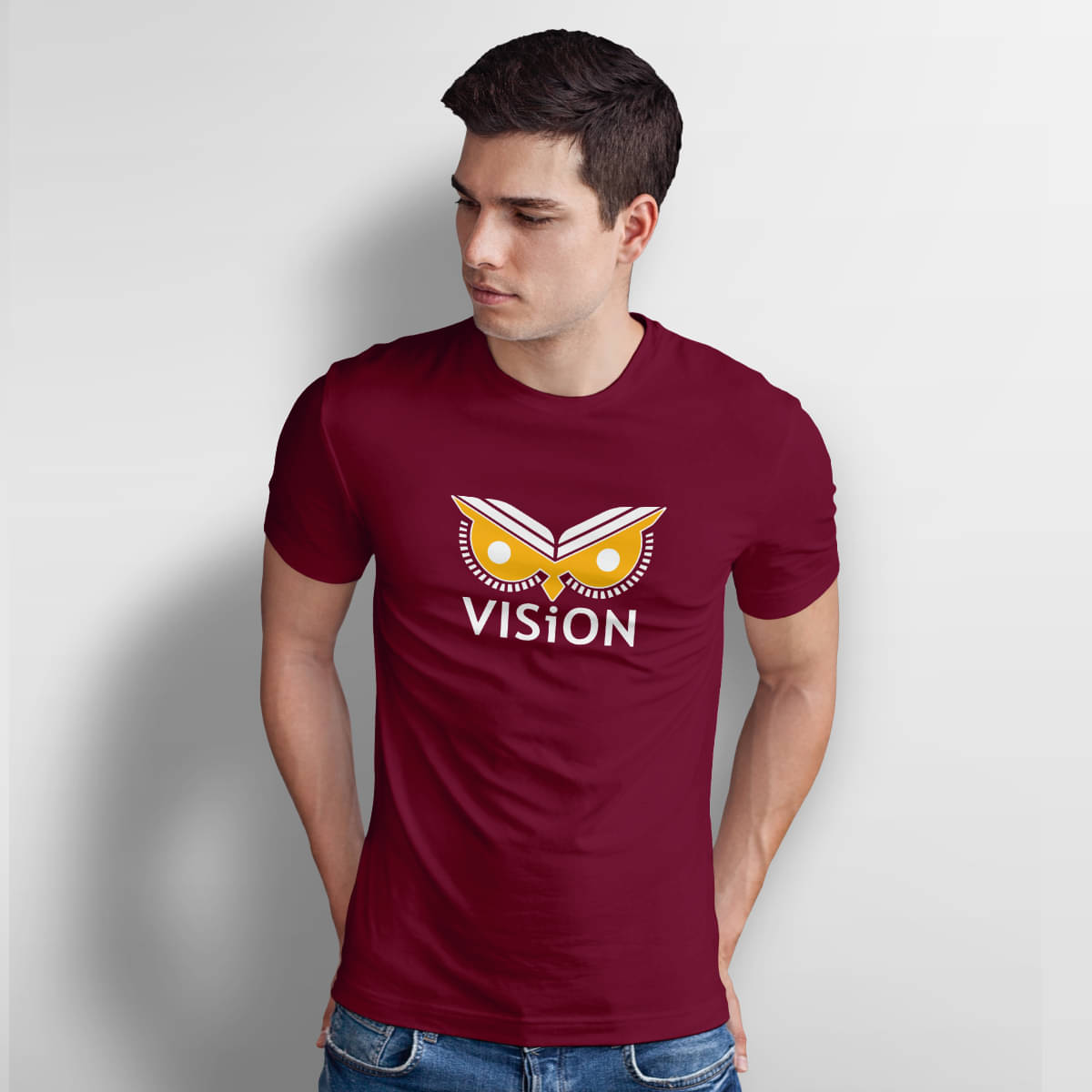     			The Twenty Eight Cotton Maroon Printed T-Shirt