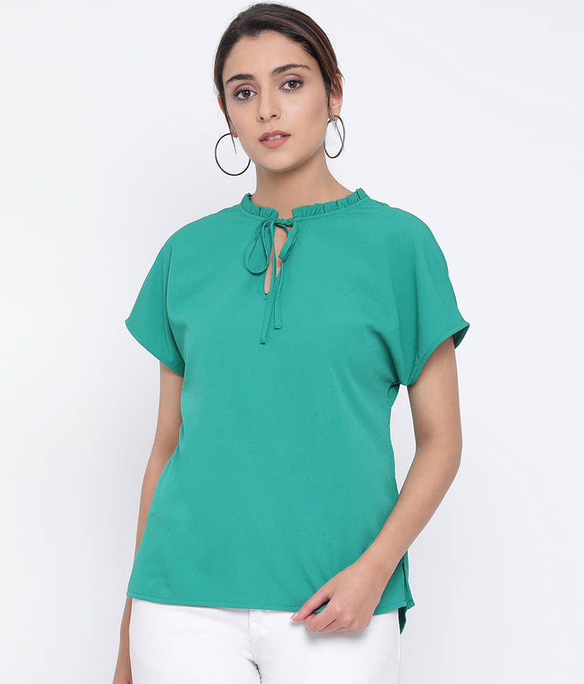 Oxolloxo Women's Polyester Regular Top ( Green ) Oxolloxo Women's Polyester Regular Top ( Green )