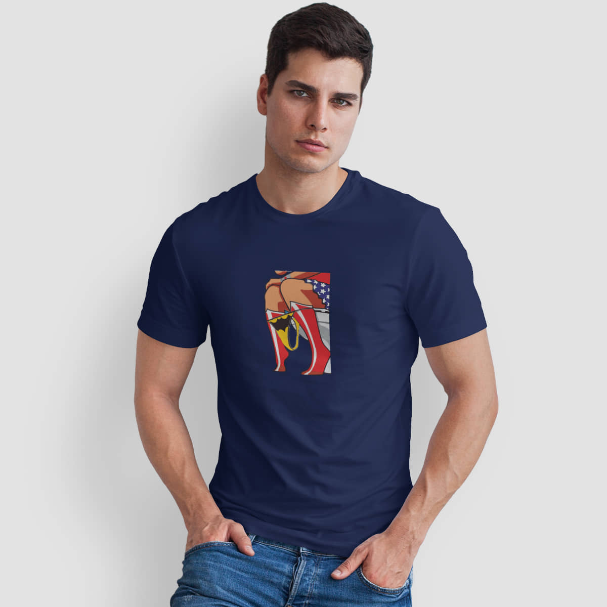The Twenty Eight Cotton Blue Printed T-Shirt