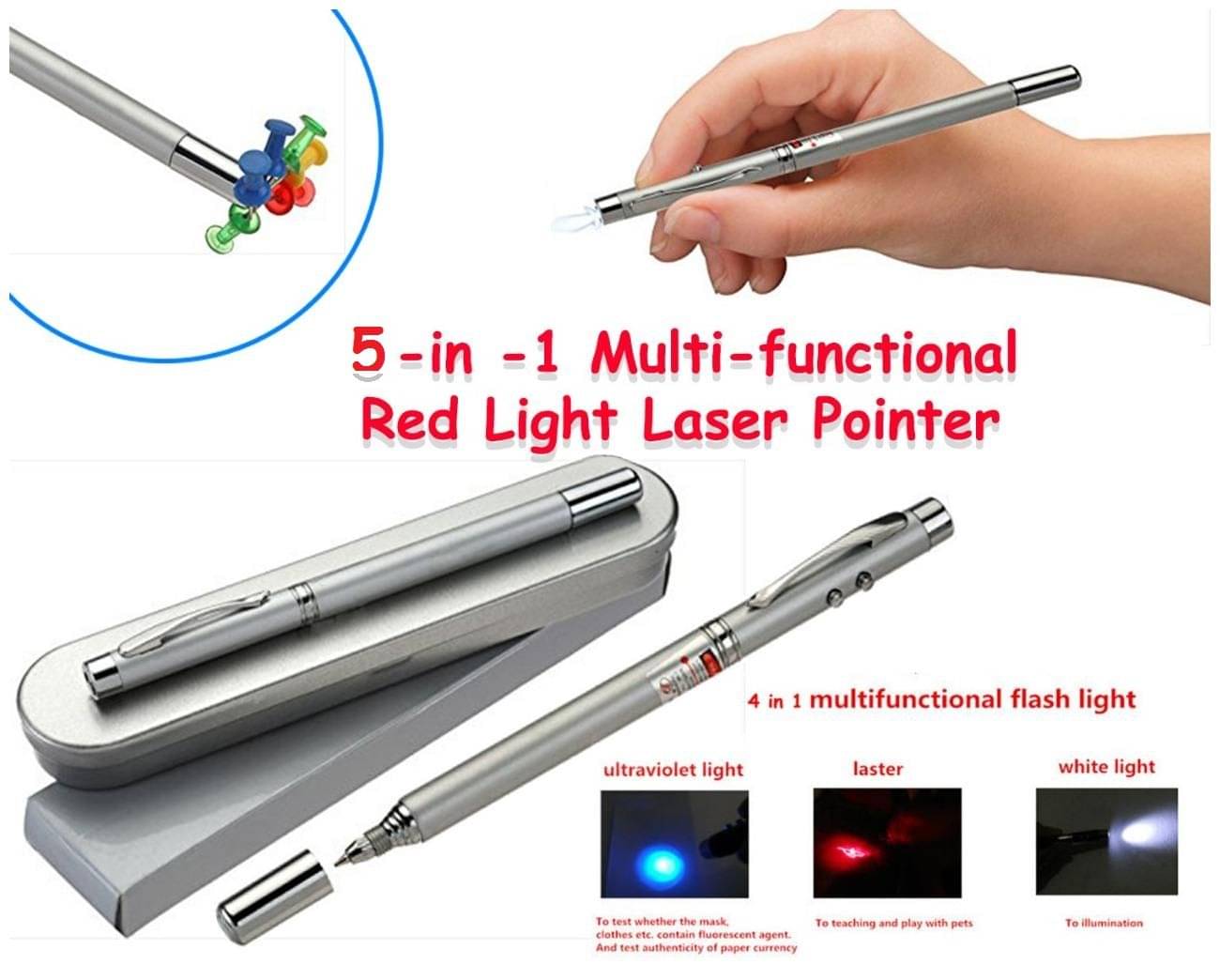     			Hanumex 5 In 1 Multipurpose Antenna Pen With Torch, Laser, Pointer, Magnet, And Pen - A Perfect Corporate Gift (Gift Box) (Cells Included-Multicolor)
