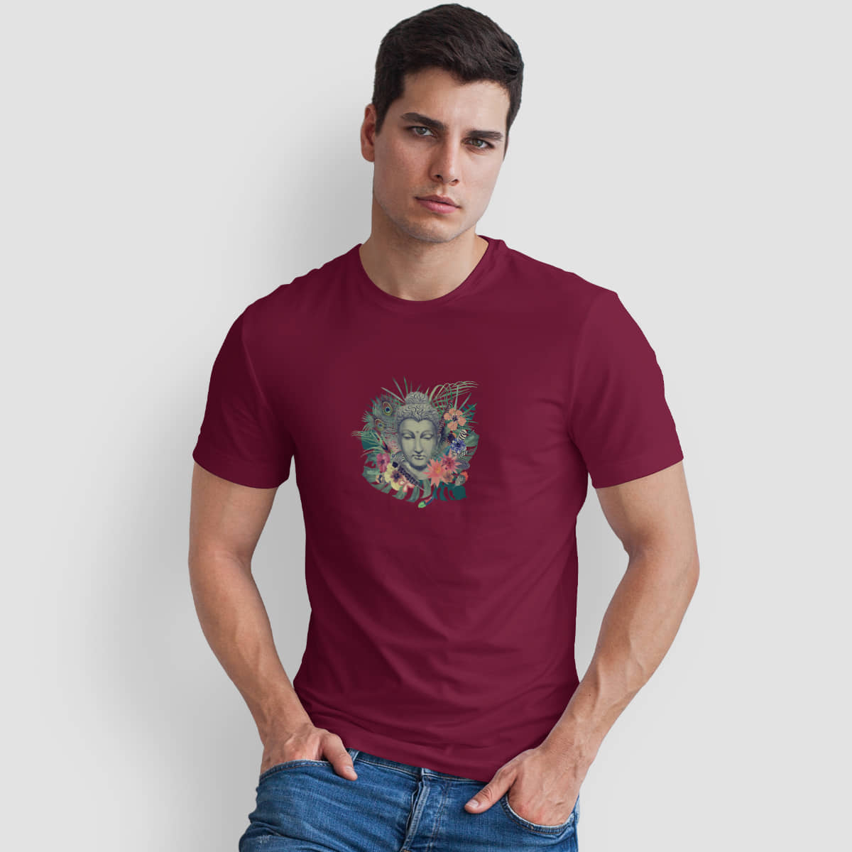 The Twenty Eight Pack of 1 Cotton Regular Fit Men's T-Shirt ( Maroon )