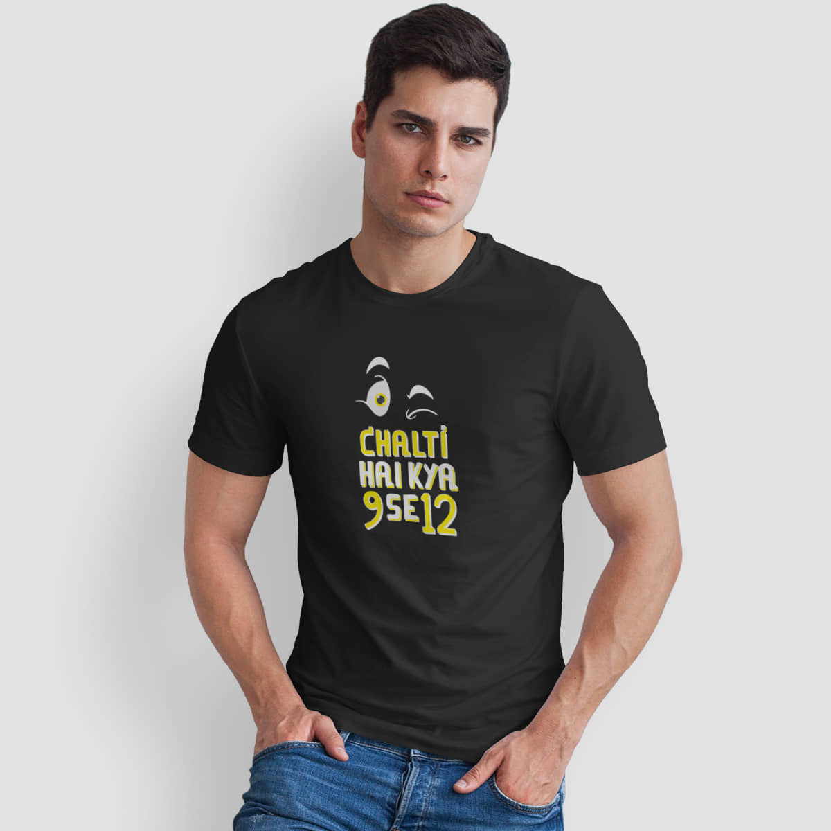 The Twenty Eight Pack of 1 Cotton Regular Fit Men's T-Shirt ( Black )