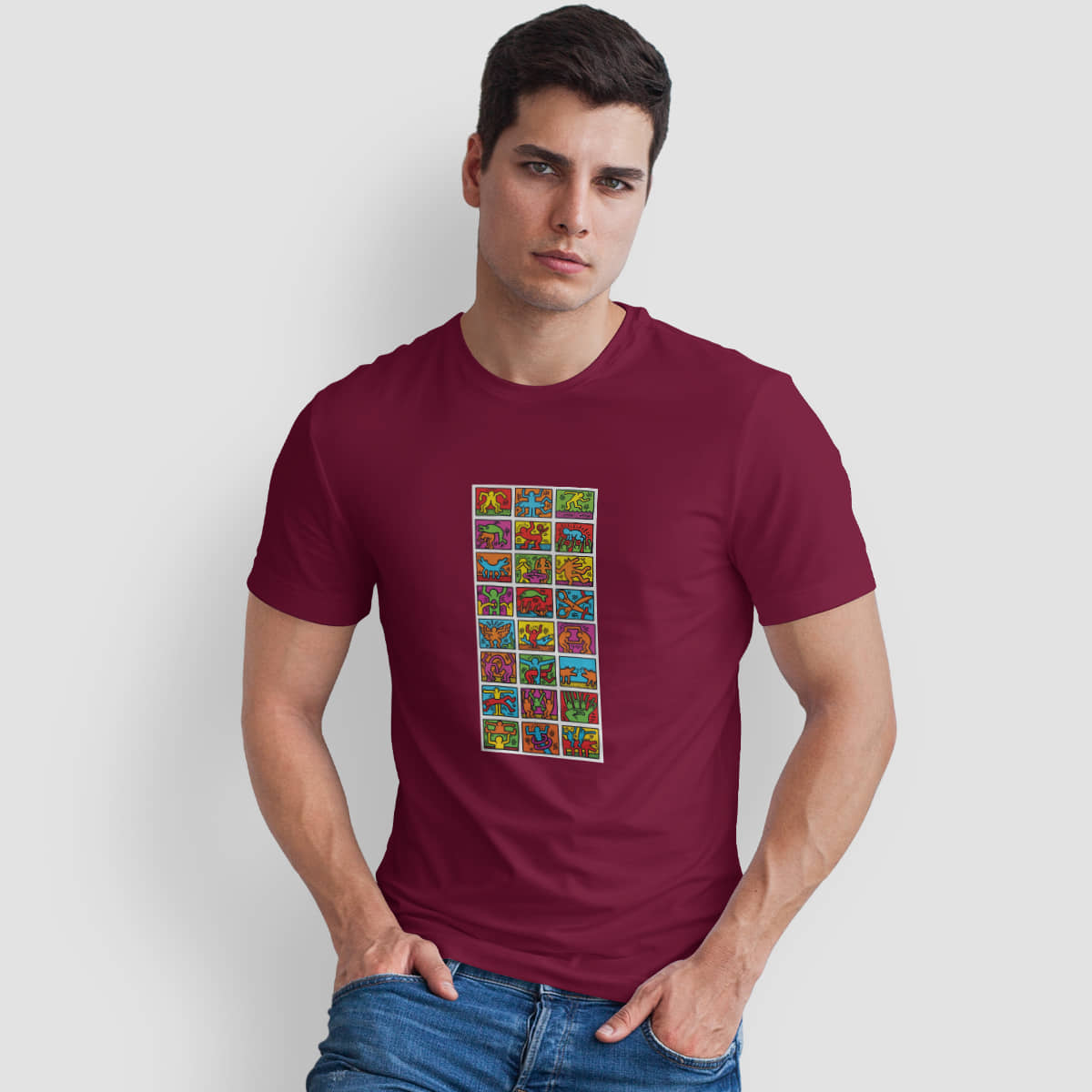 The Twenty Eight Pack of 1 Cotton Regular Fit Men's T-Shirt ( Maroon )