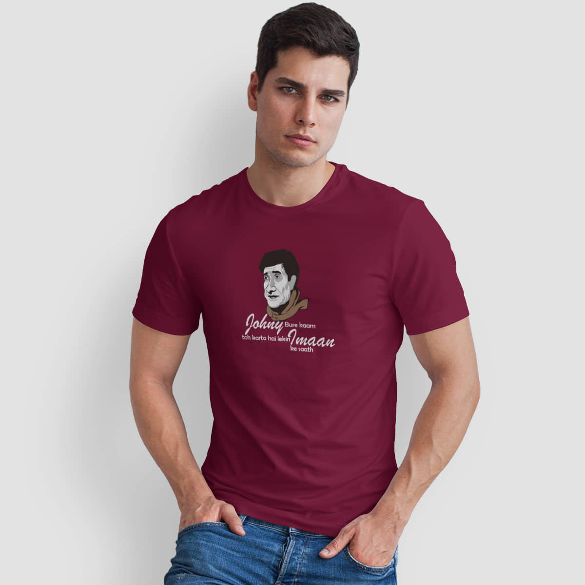 The Twenty Eight Pack of 1 Cotton Regular Fit Men's T-Shirt ( Maroon )