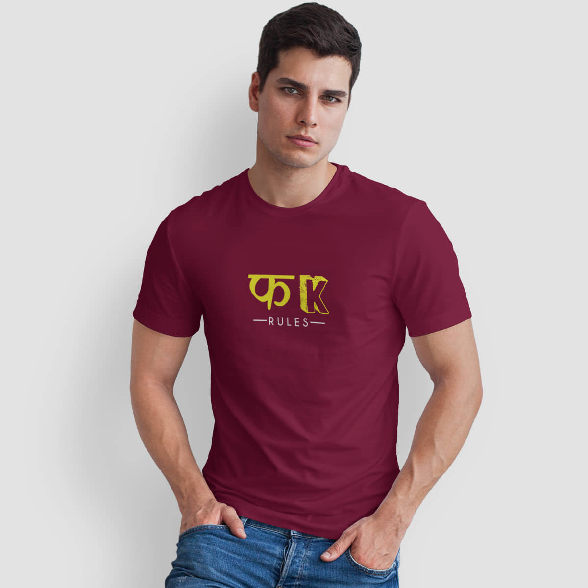 The Twenty Eight Pack of 1 Cotton Regular Fit Men's T-Shirt ( Maroon )