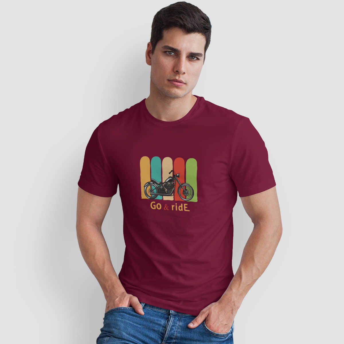 The Twenty Eight Pack of 1 Cotton Regular Fit Men's T-Shirt ( Maroon )