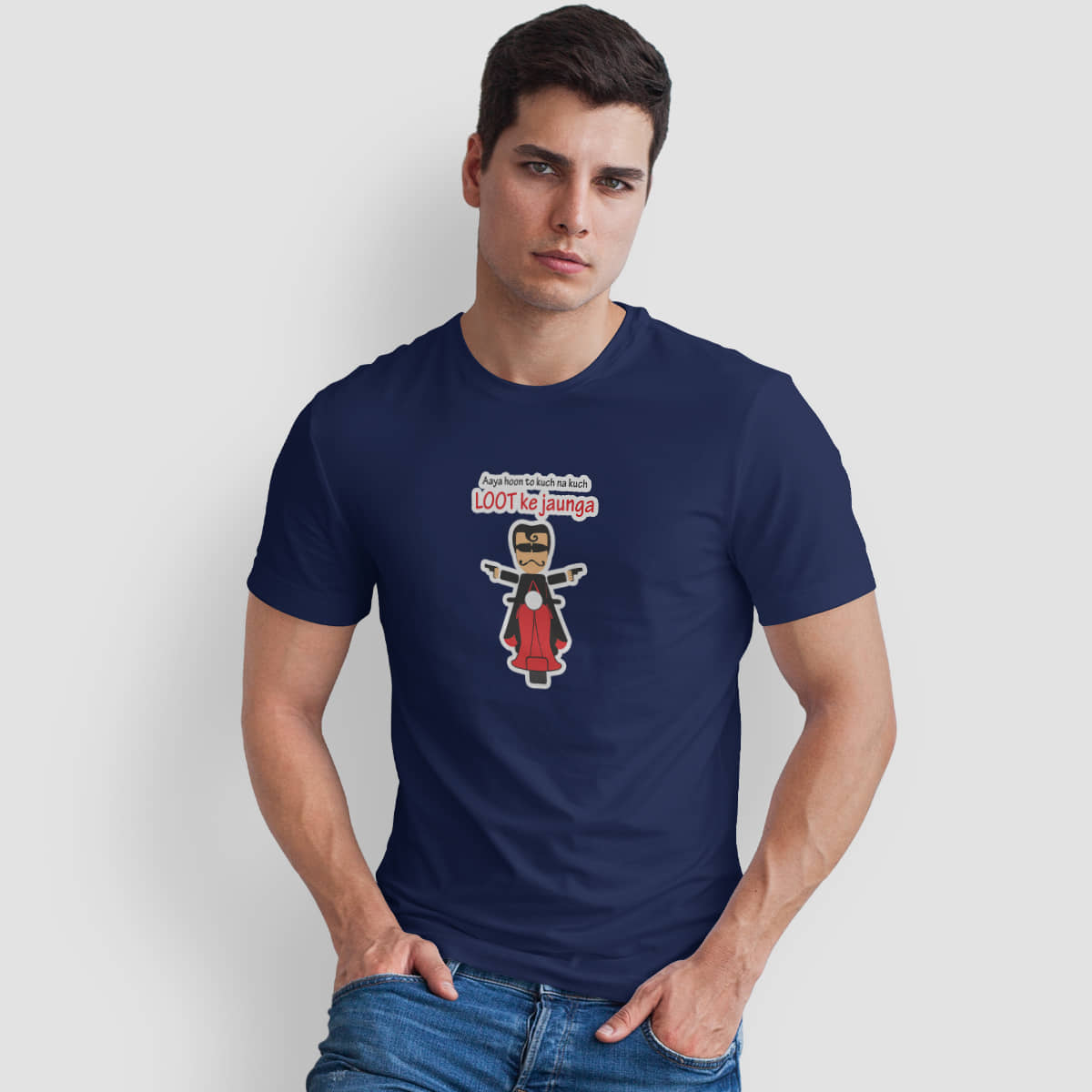 The Twenty Eight Pack of 1 Cotton Regular Fit Men's T-Shirt ( Blue )