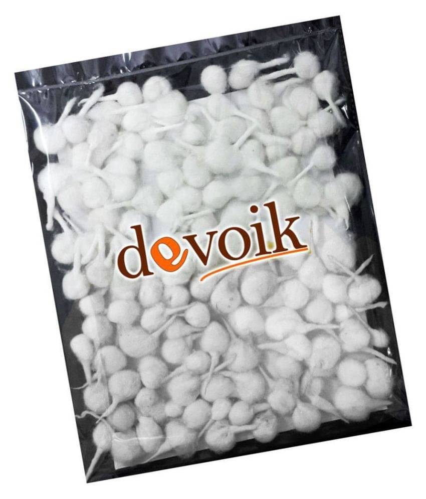 Devoik Handmade Organic Cotton Wicks For Puja - White - 1100 Pieces Devoik Handmade Organic Cotton Wicks For Puja - White - 1100 Pieces