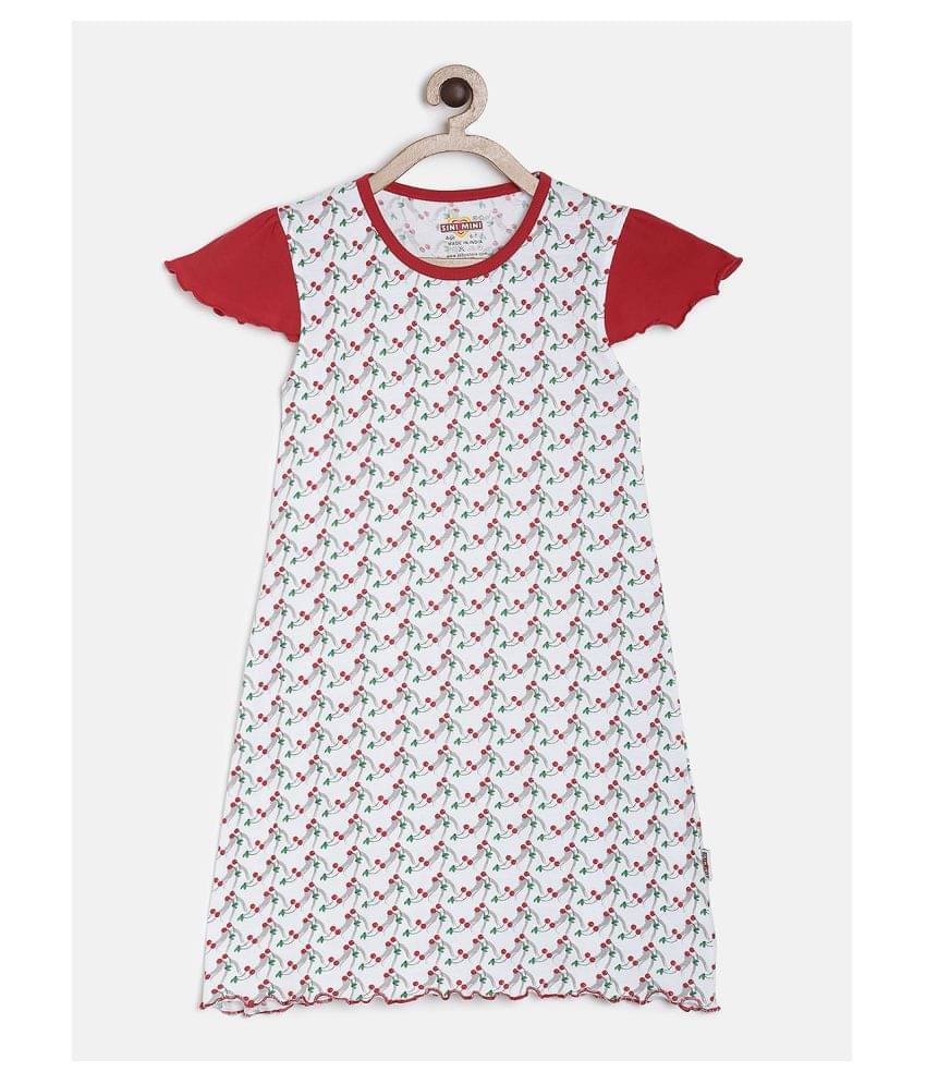     			Sini Mini 100% Cotton A-line Dress For Girls ( Pack of 1 , Red )