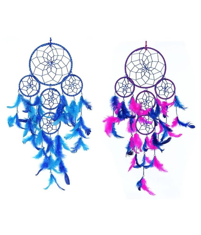 Lucky Traders Feather Multicolour Dream Catcher - Pack of 1 ( X cms )