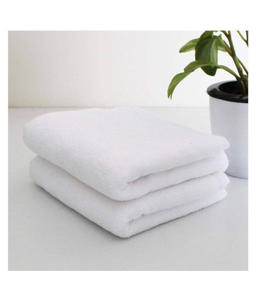     			Wholesale Set of 2 Cotton Bath Towel White