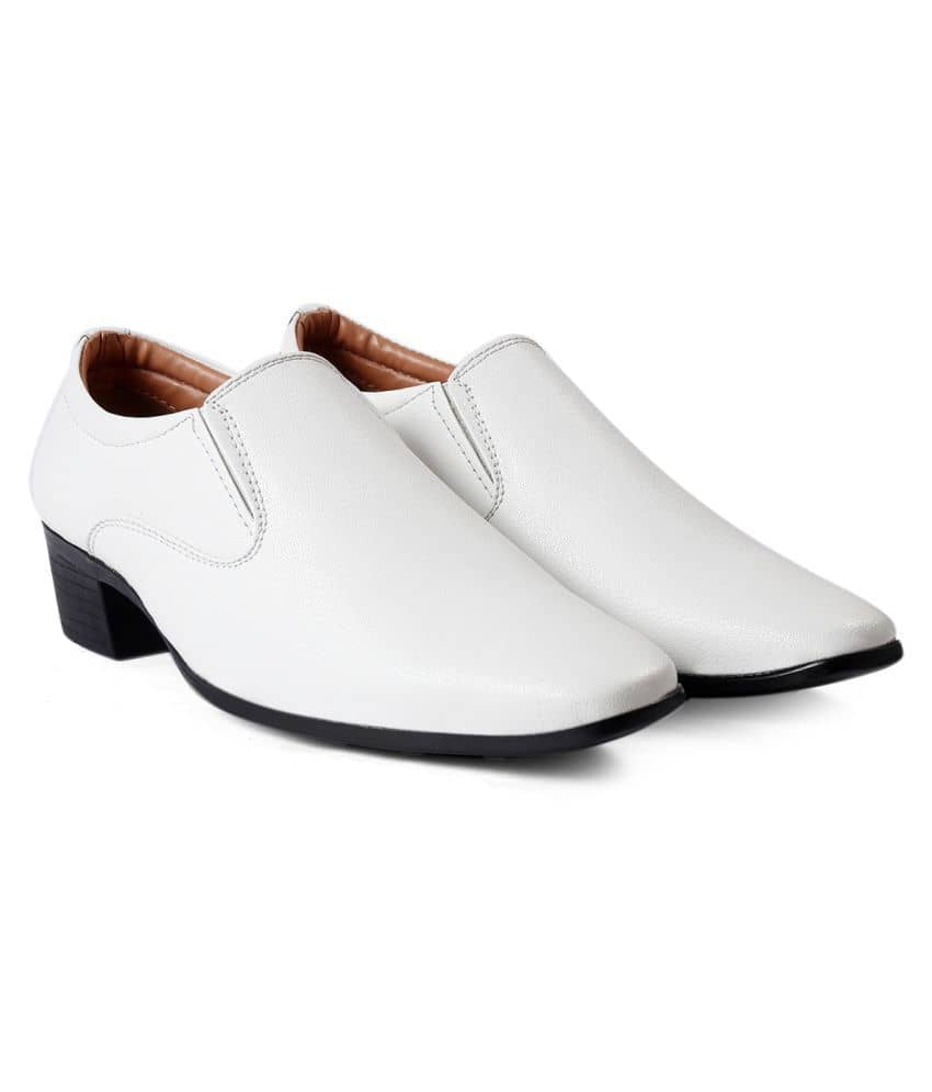 YUVRATO BAXI Slip On Artificial Leather White Formal Shoes - Formal Shoes | Buy online on ZillyBuy