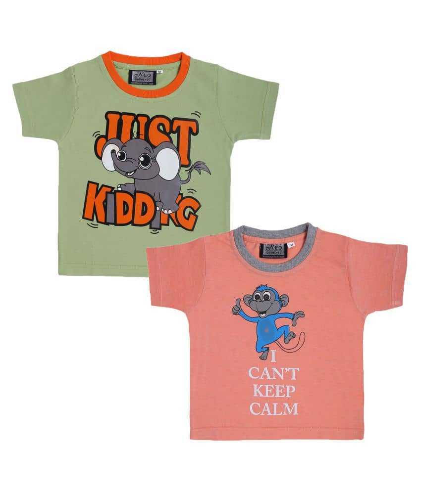 Neo Garments Pack of 2 Baby Girls 100% Cotton T Shirts ( Multi )