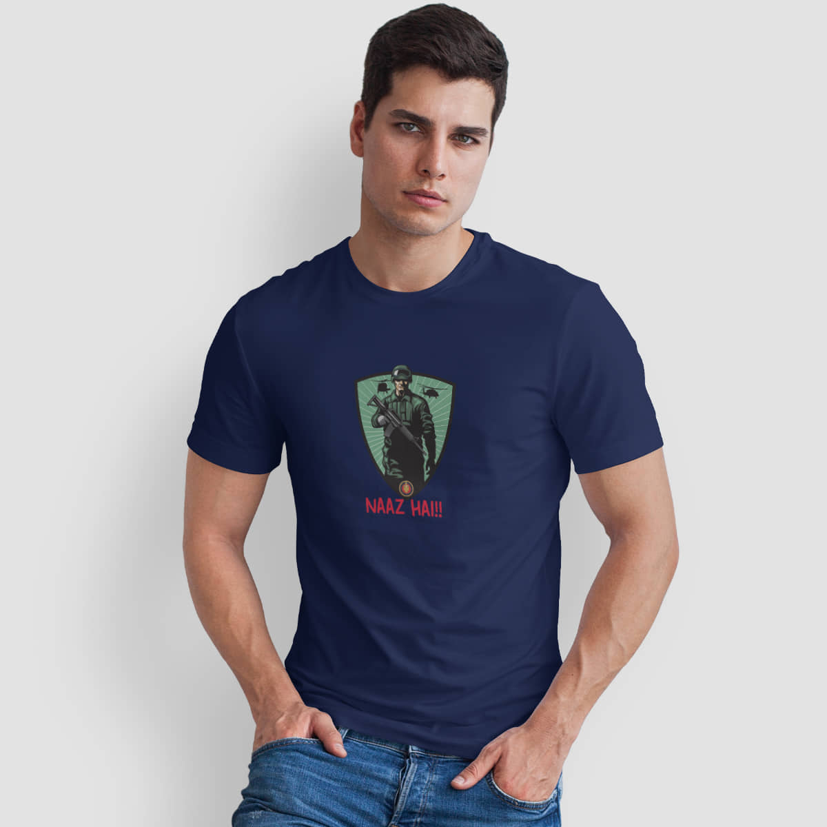 The Twenty Eight Pack of 1 Cotton Regular Fit Men's T-Shirt ( Blue )