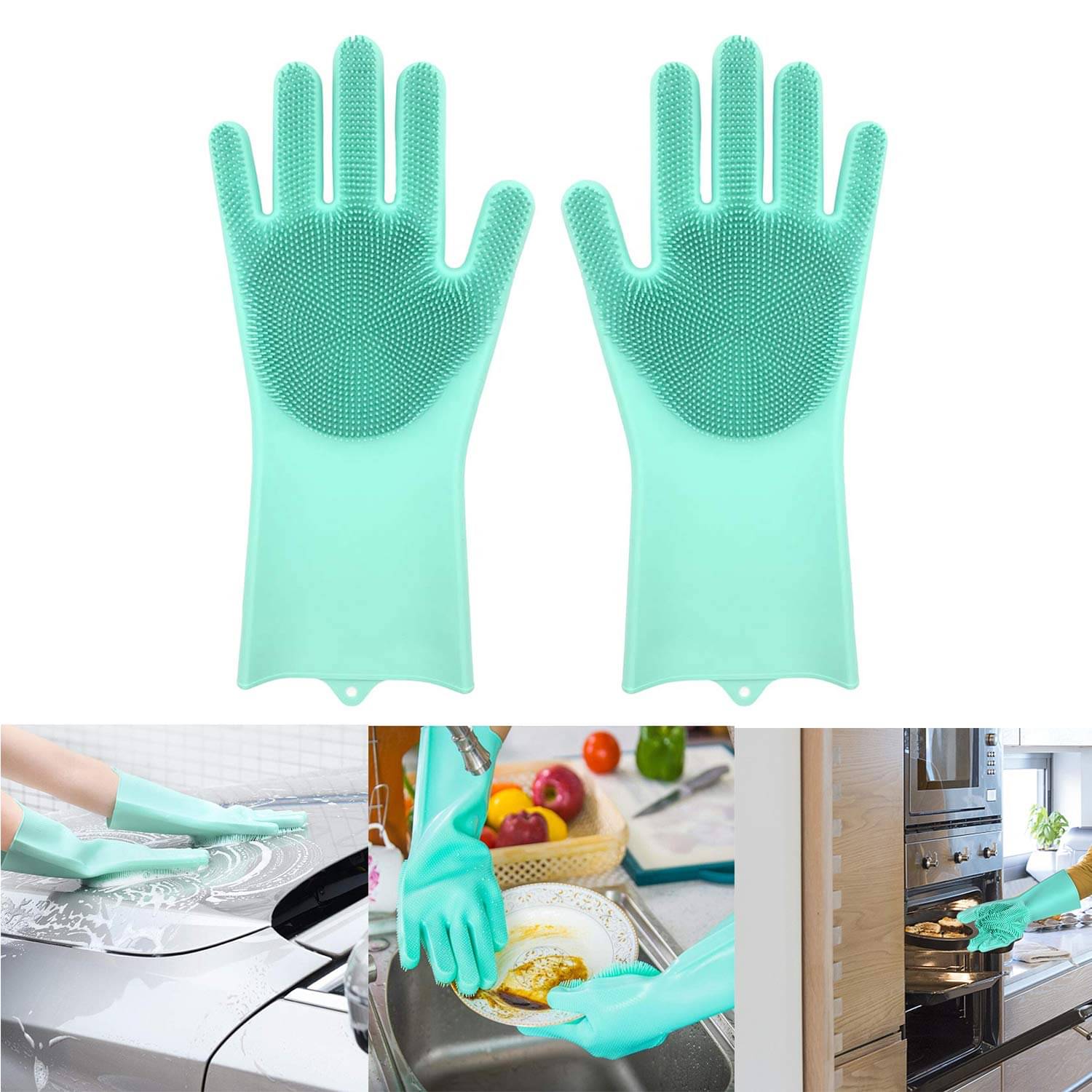     			WYSNER Latex Universal Size Cleaning Glove 1 Pair of Gloves
