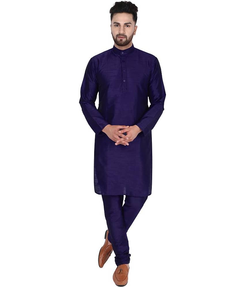 SKAVIJ Black Silk Blend Kurta Pyjama Set Pack of 2 - Kurtas & Kurta Sets | Buy online on ZillyBuy