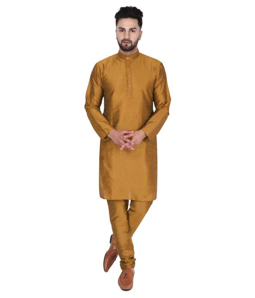     			SKAVIJ Brown Silk Blend Kurta Pyjama Set Pack of 2