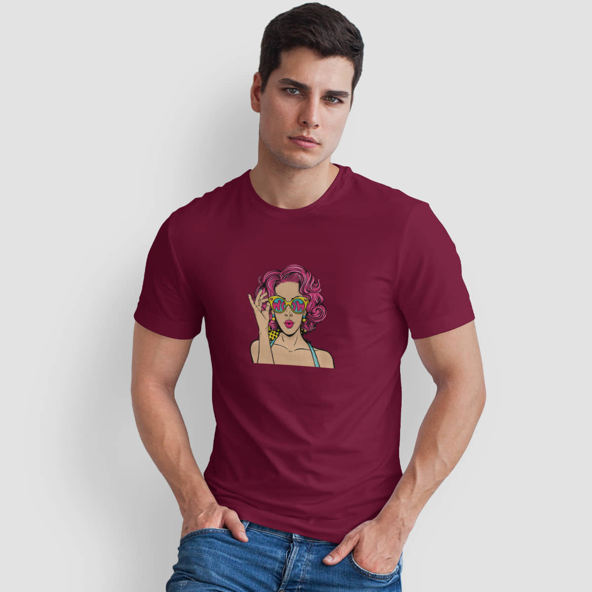 The Twenty Eight Pack of 1 Cotton Regular Fit Men's T-Shirt ( Maroon )