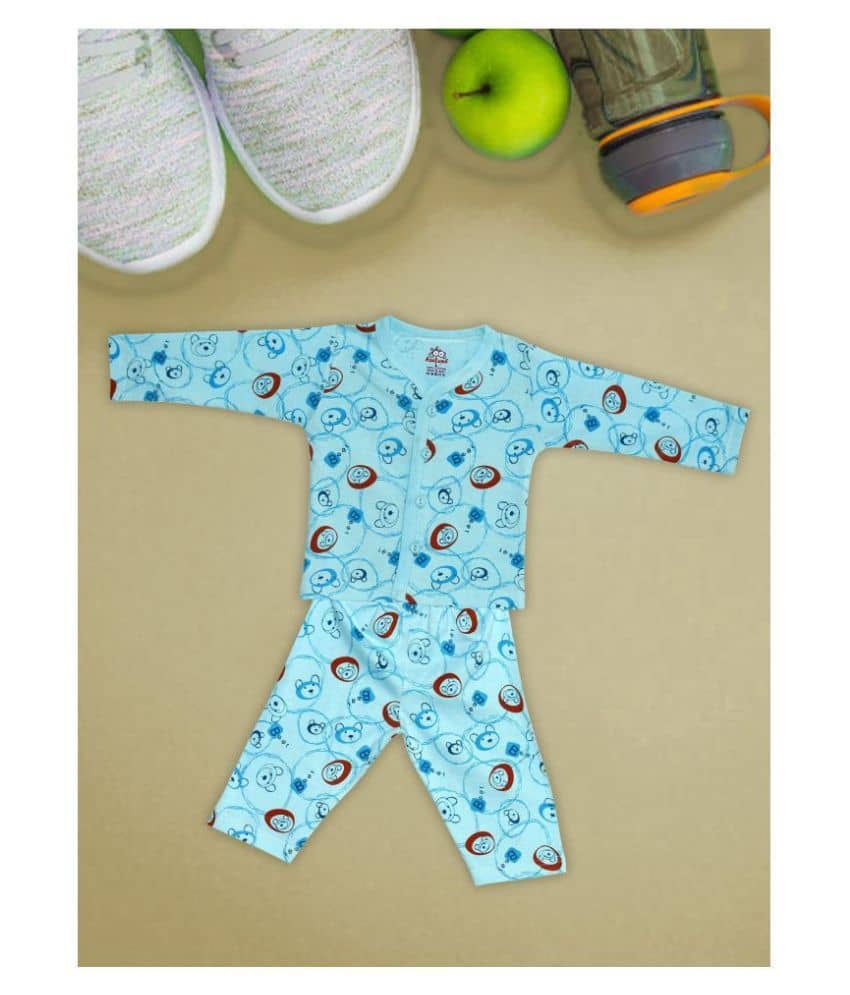 Aatumn Kids Wear Pack of 1 Baby Boys 100% Cotton Tops & Bottoms Sets ( Multi )