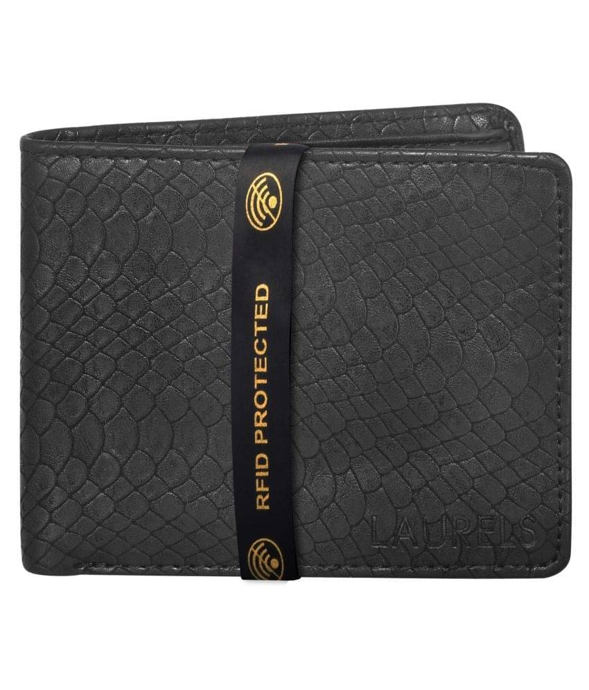     			Laurels PU Black Casual Regular Wallet
