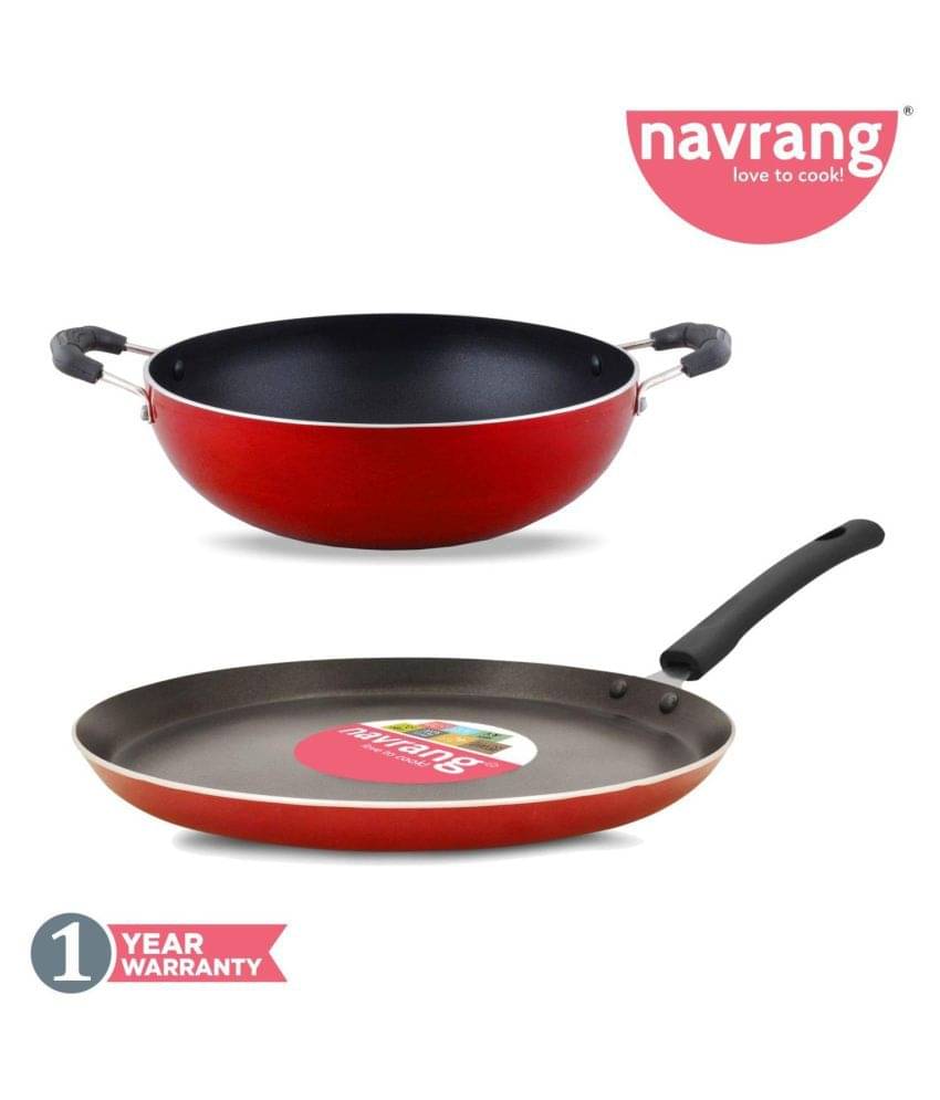     			Navrang Non Stick Dosa Tawa 275+ Kadai 230  NON-INDUCTION 