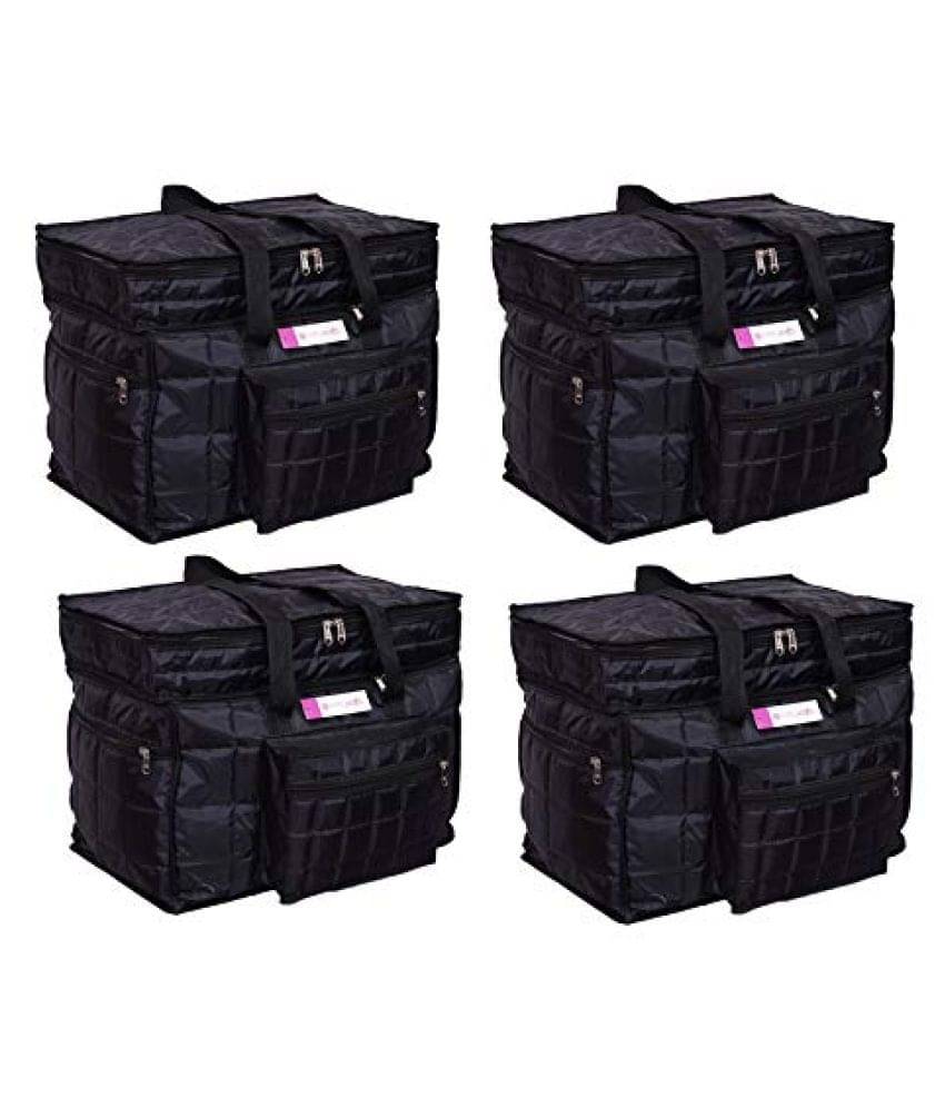     			PrettyKrafts Nylon Travel Air Bag X-Large Black Set of 4 Bags