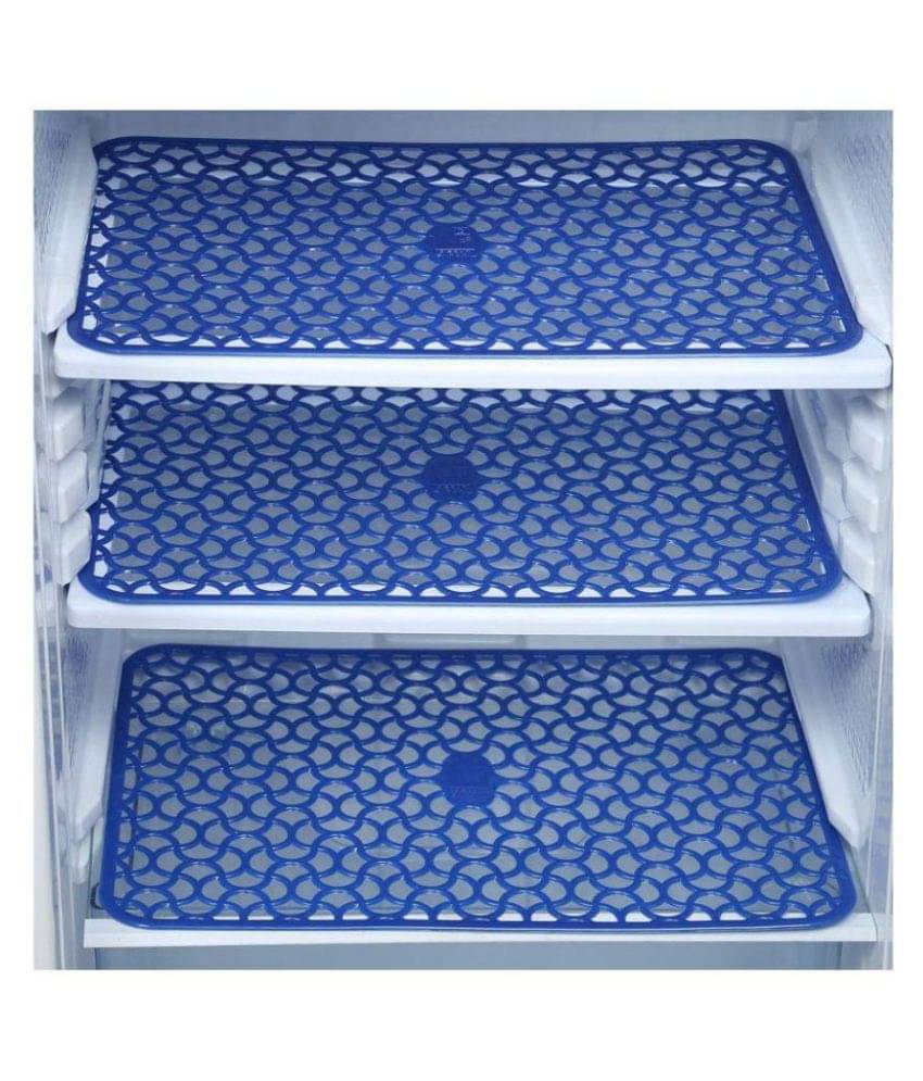     			Revexo Set of 3 PVC Blue Fridge Mats
