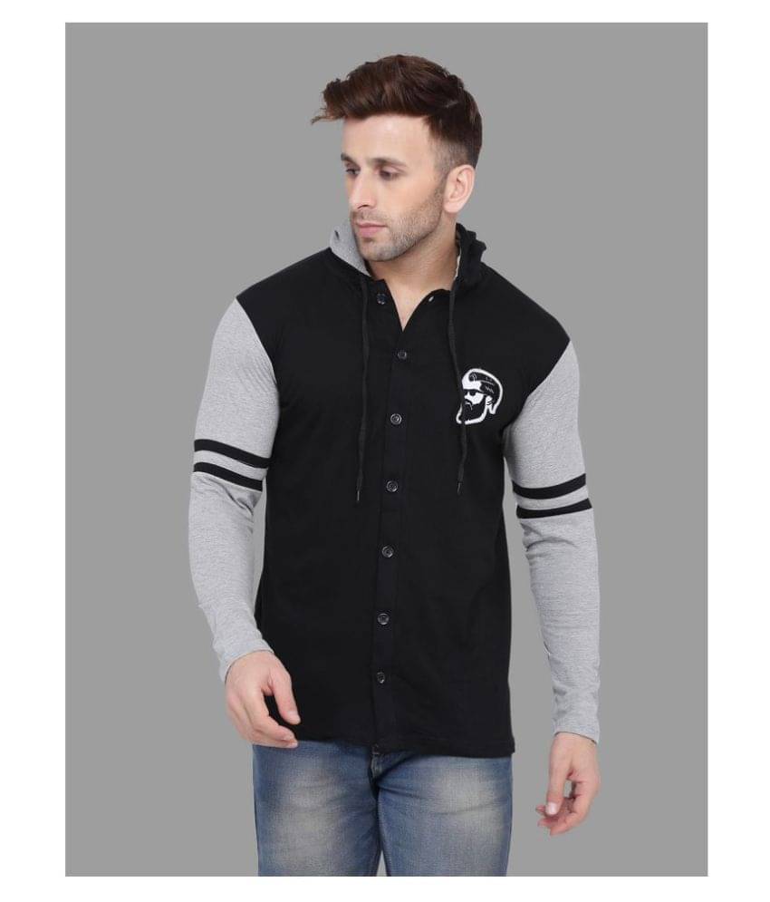     			Tfurnish Cotton Blend Black Solids T-Shirt