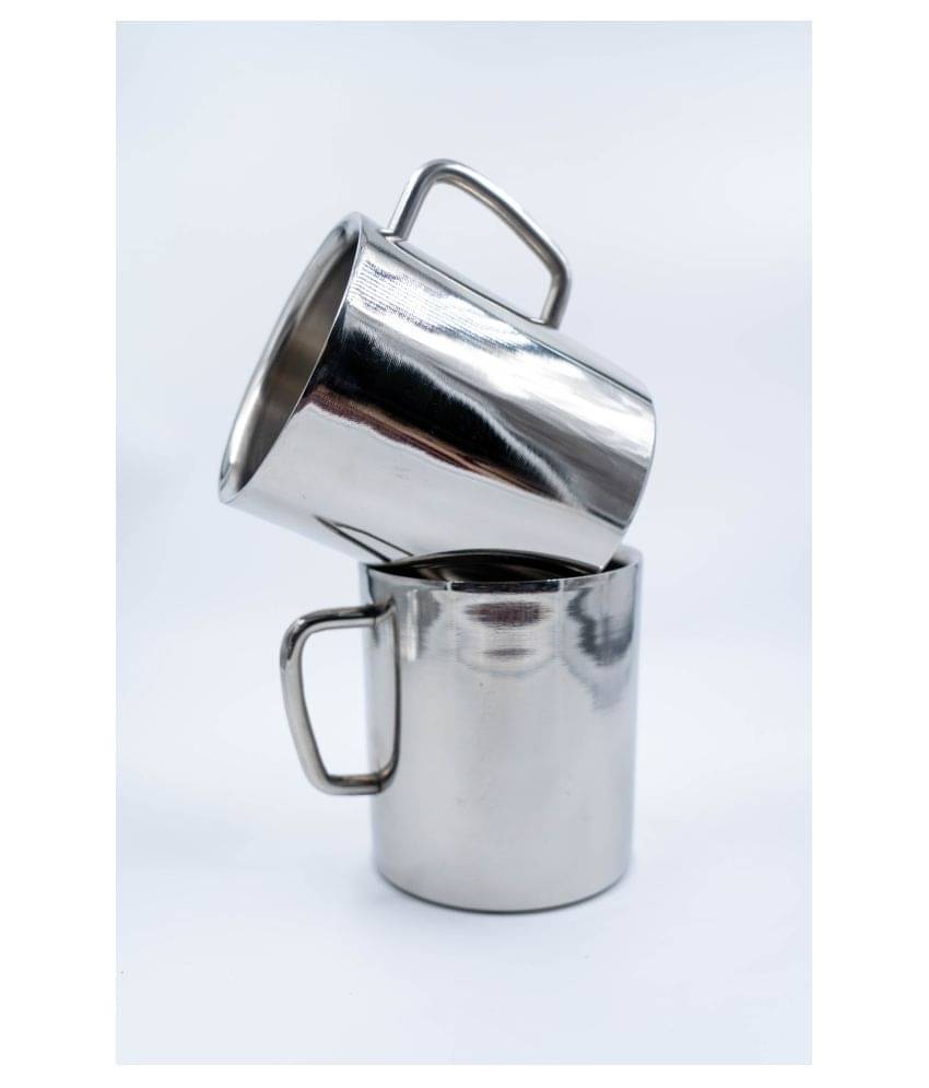     			i WARE Stainless Steel Mugs Steel Coffee Mug 2 Pcs 250 mL