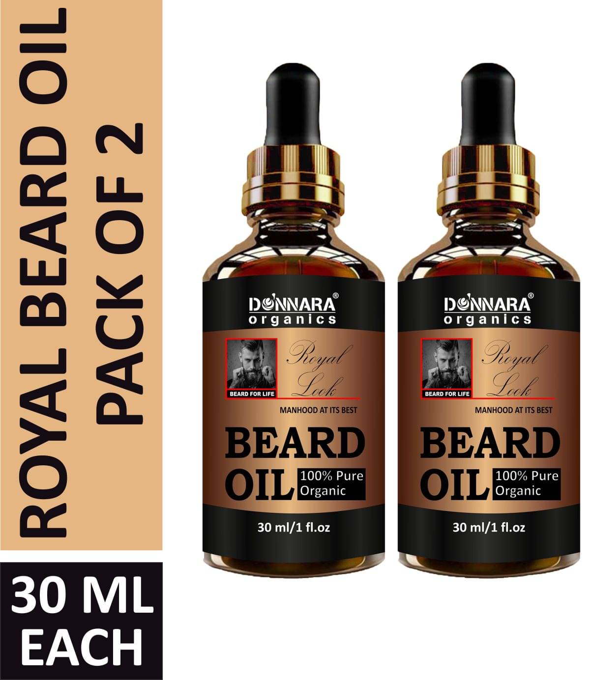     			Donnara Organics ROYAL LOOK Beard Oil (Organic) 60 ml Pack of 2