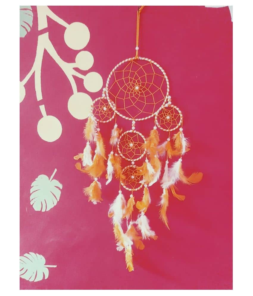new lucky Feather Multicolour Dream Catcher - Pack of 1 ( 51 X 16 cms )