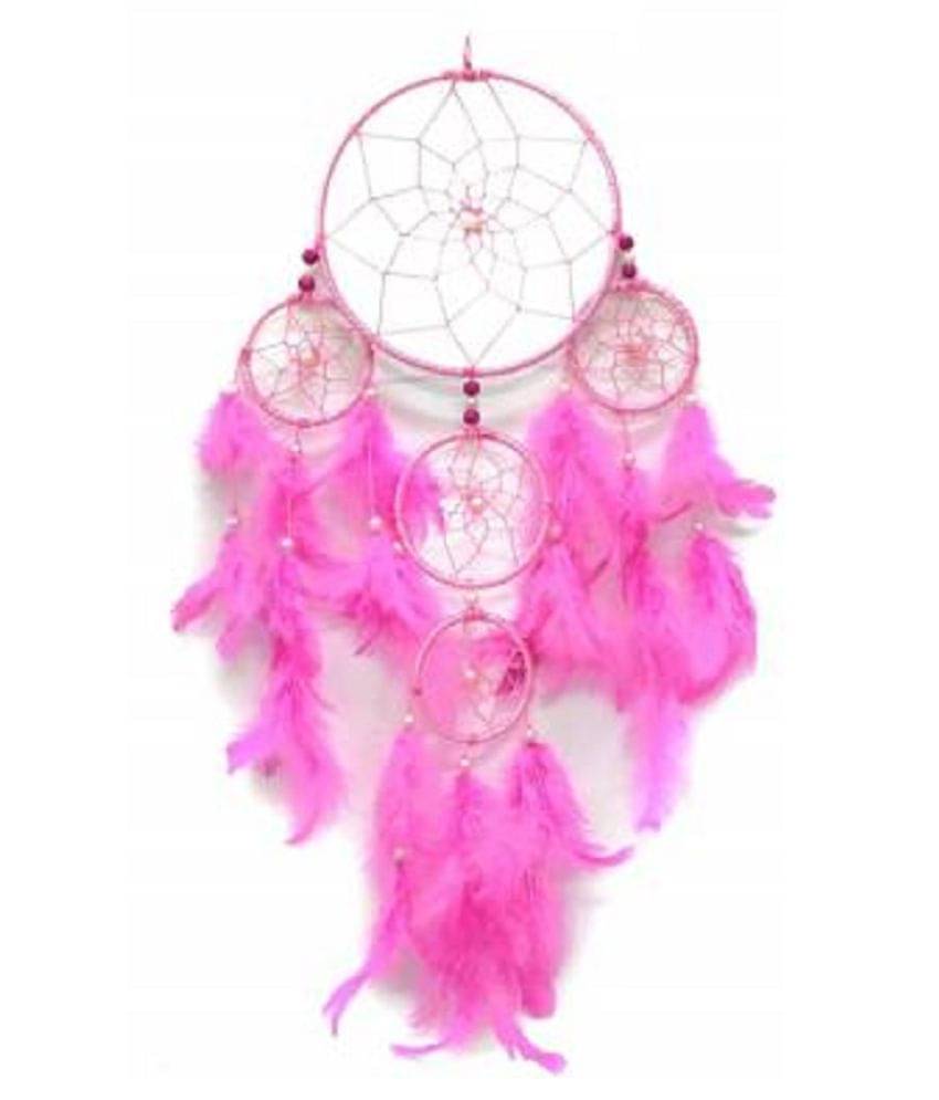 new lucky Feather Pink Dream Catcher - Pack of 1 ( 51 X 18 cms ) new lucky Feather Pink Dream Catcher - Pack of 1 ( 51 X 18 cms )