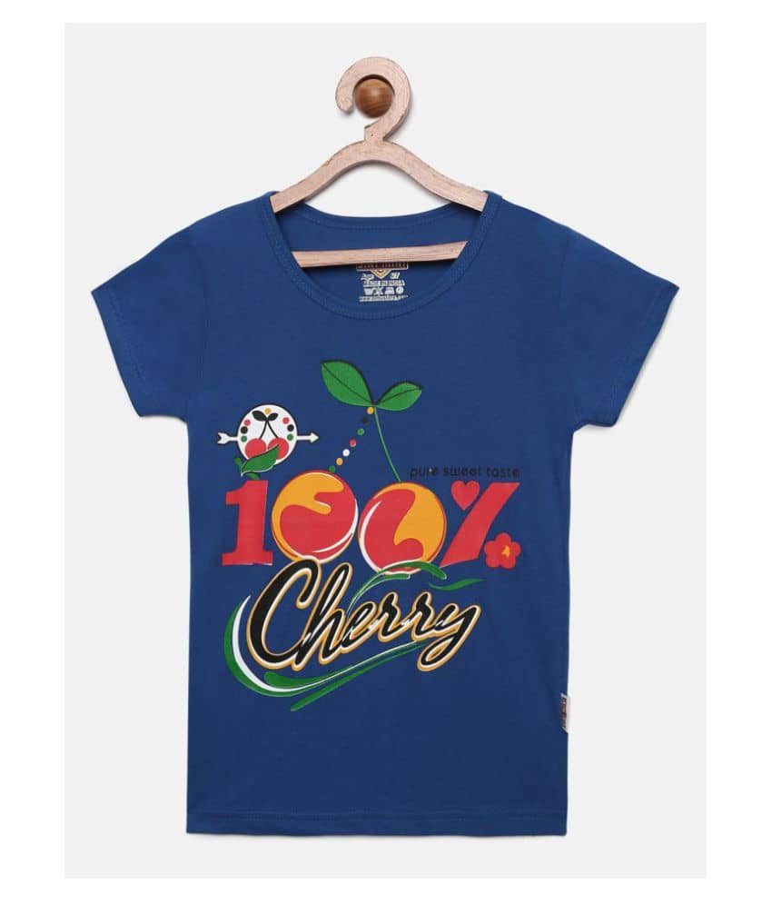 Sinimini Pack of 1 Girls 100% Cotton T-Shirts ( Multi )