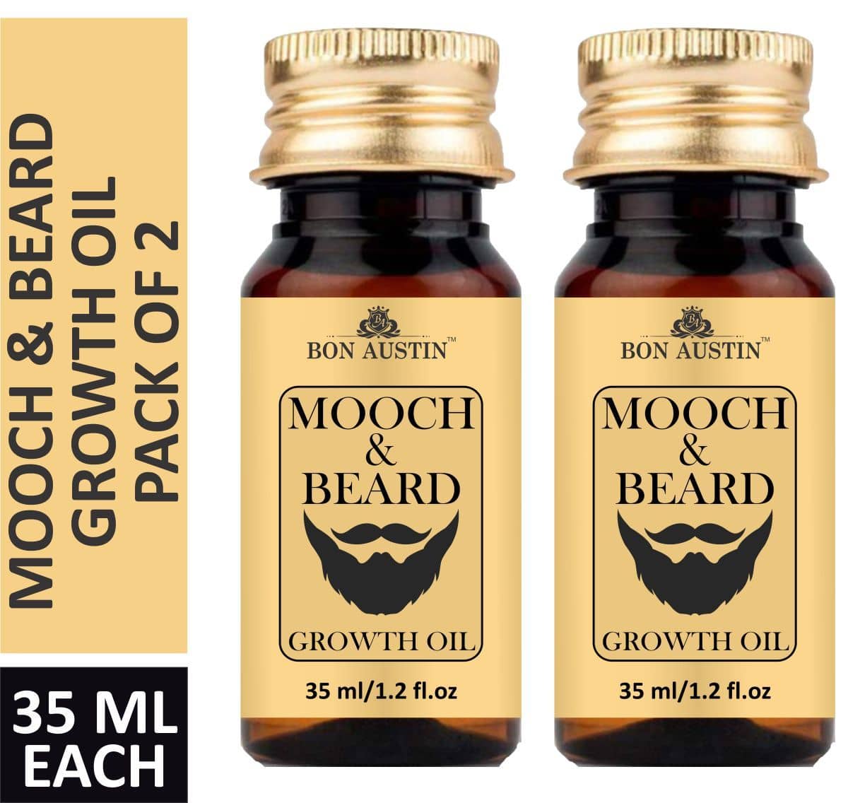Bon Austin  Mooch & Beard Oil (GROWTH) 30 ml Pack of 2 - Beard Care and Tools | Buy online on ZillyBuy