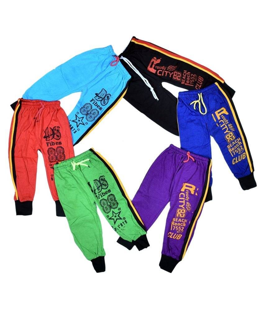     			MS GROUP OF COMPANY Pack of 6 Boys Cotton Trackpant ( Multi )
