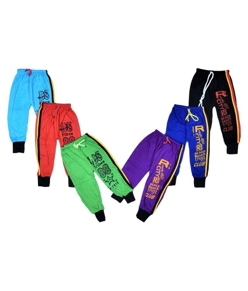     			MS GROUP OF COMPANY Pack of 6 Boys Cotton Trackpant ( Multi )