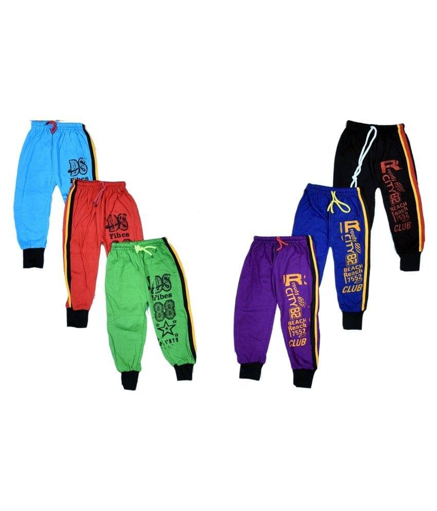     			MS GROUP OF COMPANY Pack of 6 Boys Cotton Trackpant ( Multicolor )