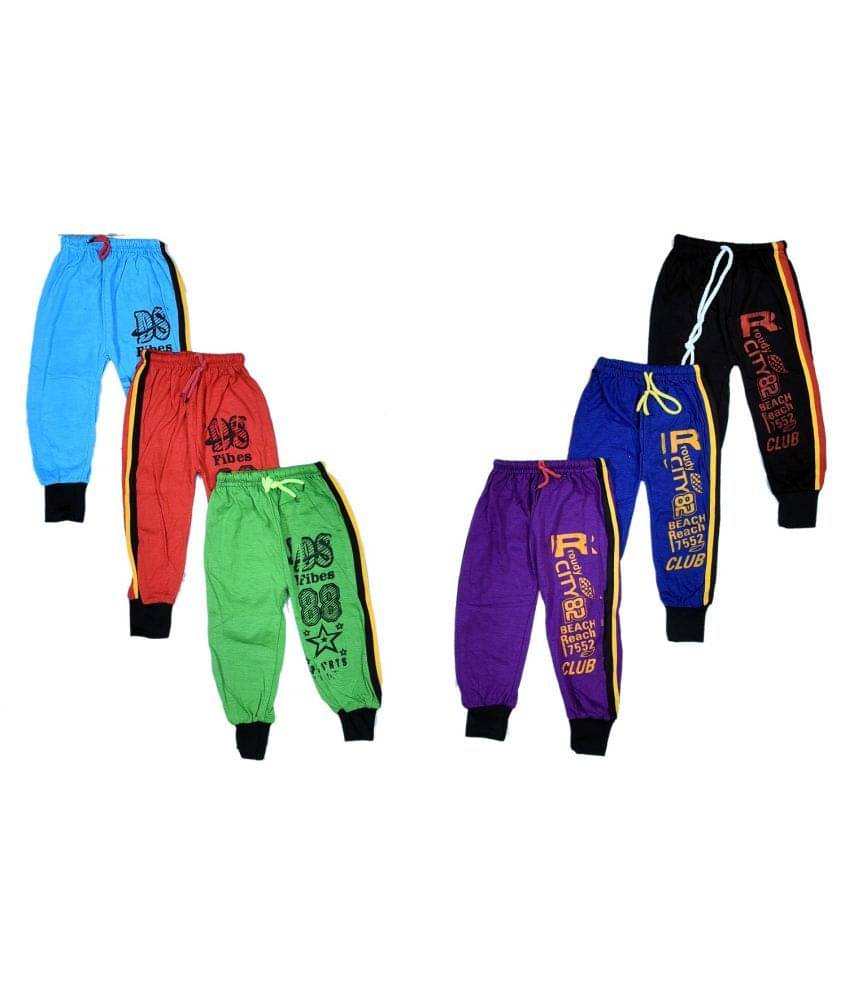     			MS GROUP OF COMPANY Pack of 6 Boys Cotton Trackpant ( Multi )