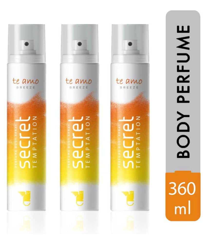 Secret Temptation Te Amo Breeze Perfume Body Spray For Women, 120 ml each, Pack of 3)