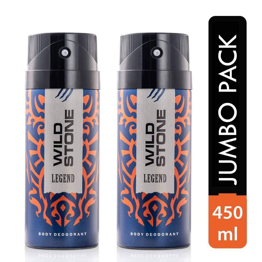     			Wild Stone Legend Deodorant for Men 225ml each, Pack of 2