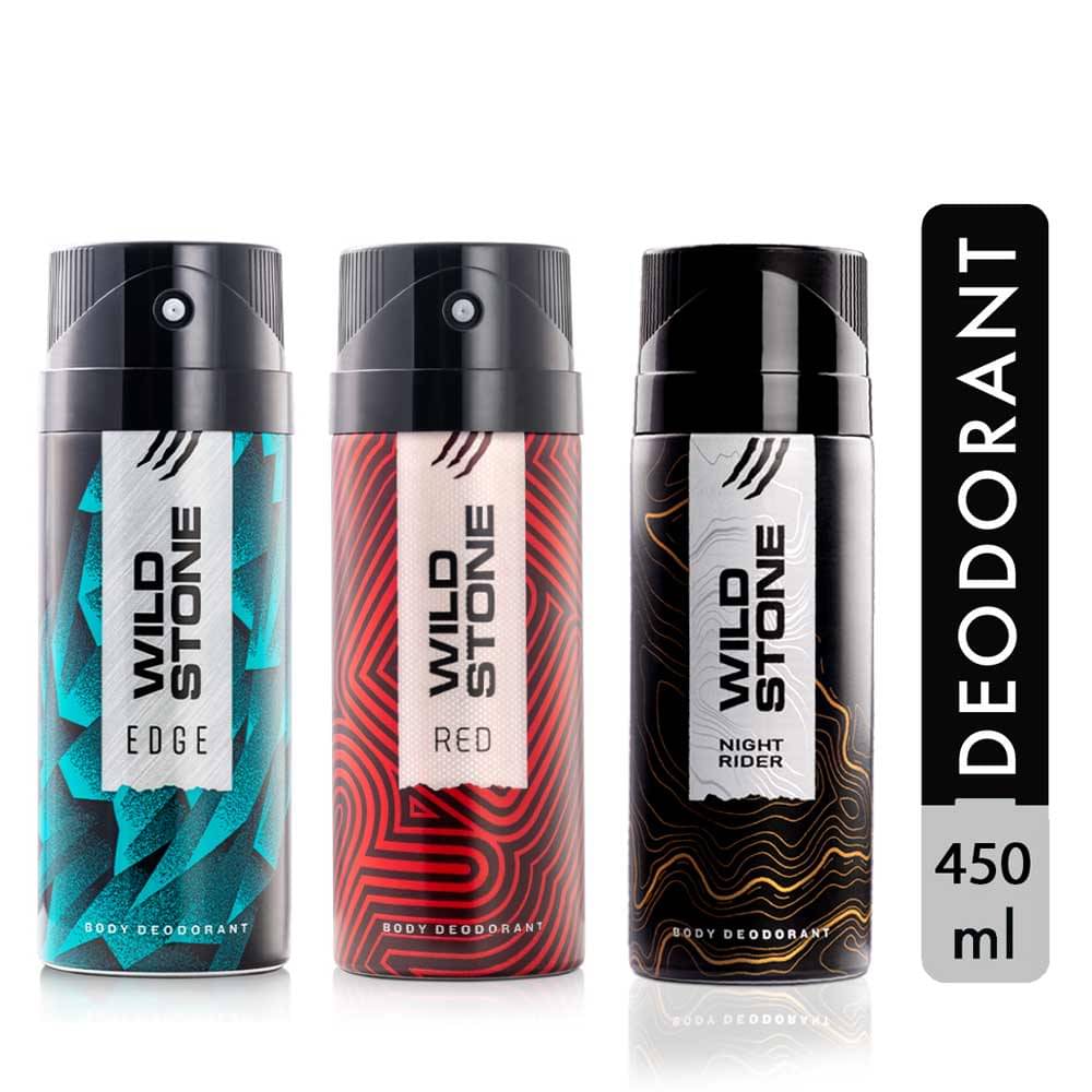     			Wild Stone Edge, Night Rider & Red Perfume for Men, 100ml each ( Pack of 3 )