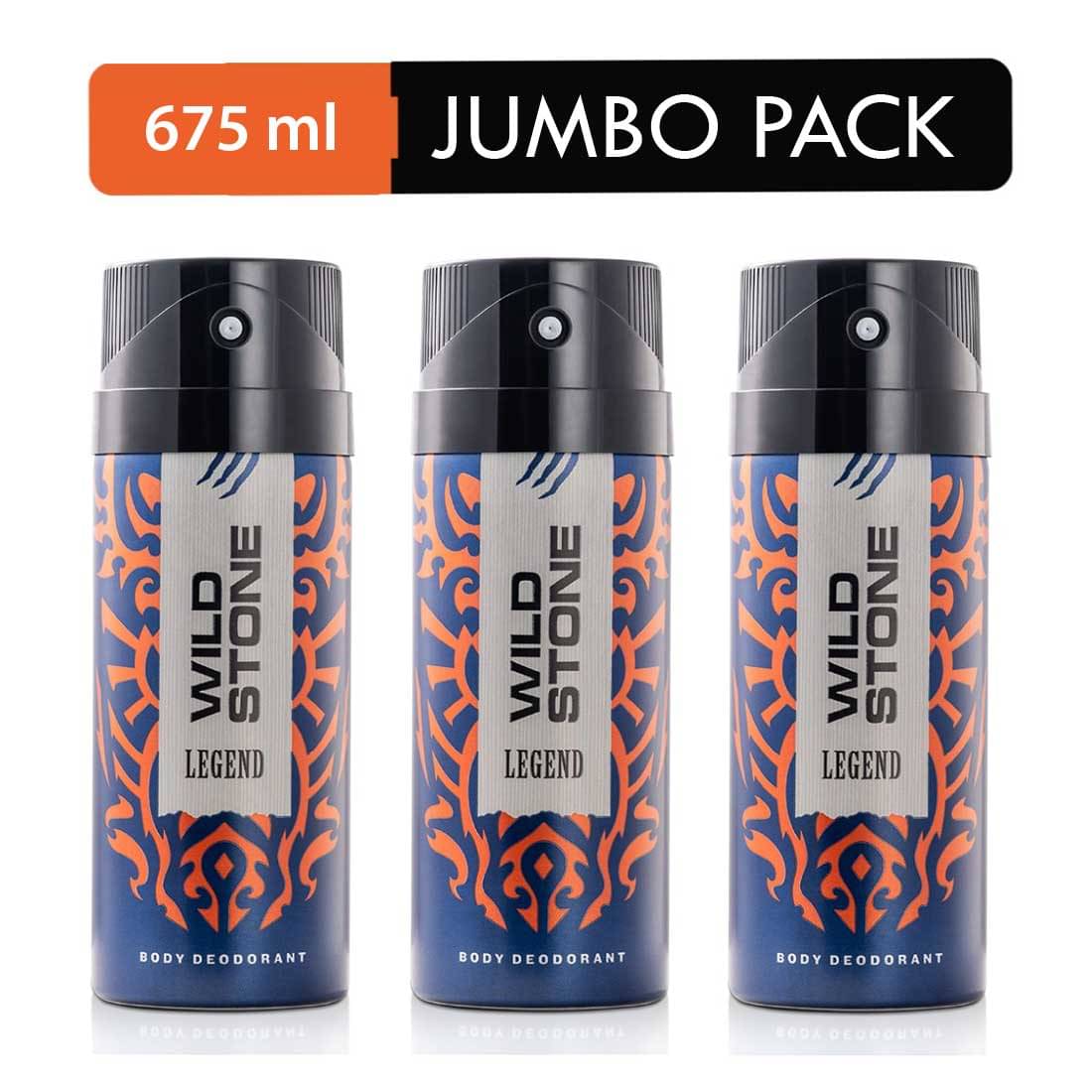     			Wild Stone Legend deodorant Spray for Men 225 ml ( Pack of 3 )